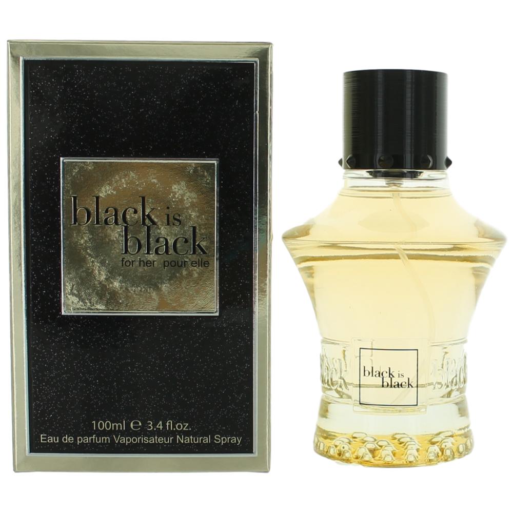 nuparfums Black is Black for Her Eau de Parfum Spray for Women 3.4 Fl Oz