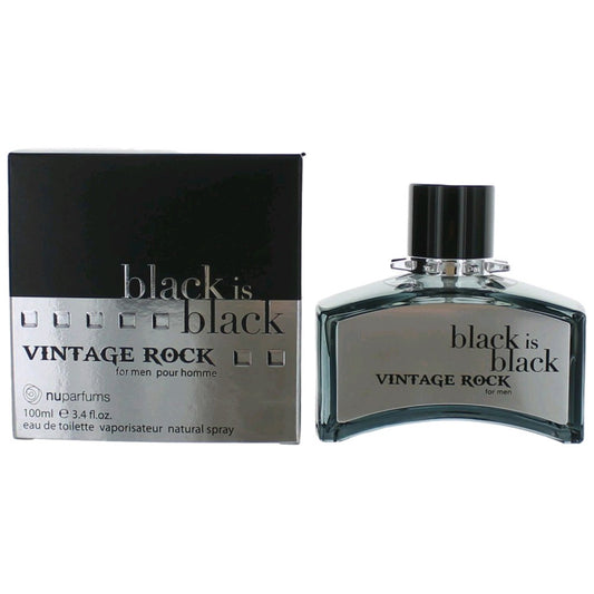 nuparfums Black is Black Vintage Rock Eau de Toilette Spray for Men 3.3 Fl Oz