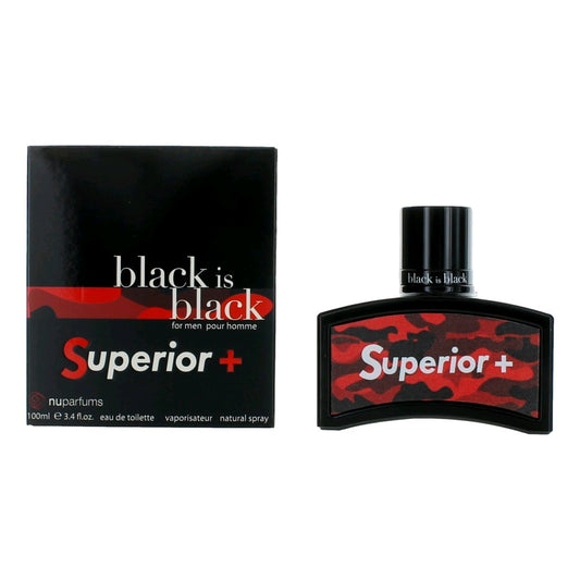 nuparfums Black is Black Superior Eau de Toilette Spray for Men 3.4 Fl Oz