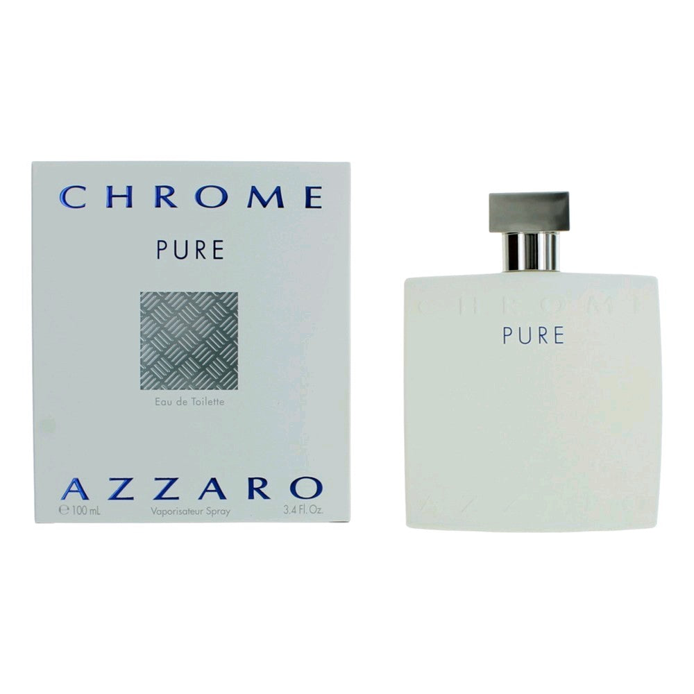 Azzaro Chrome Pure Eau de Toilette Spray for Men 3.4 Fl Oz