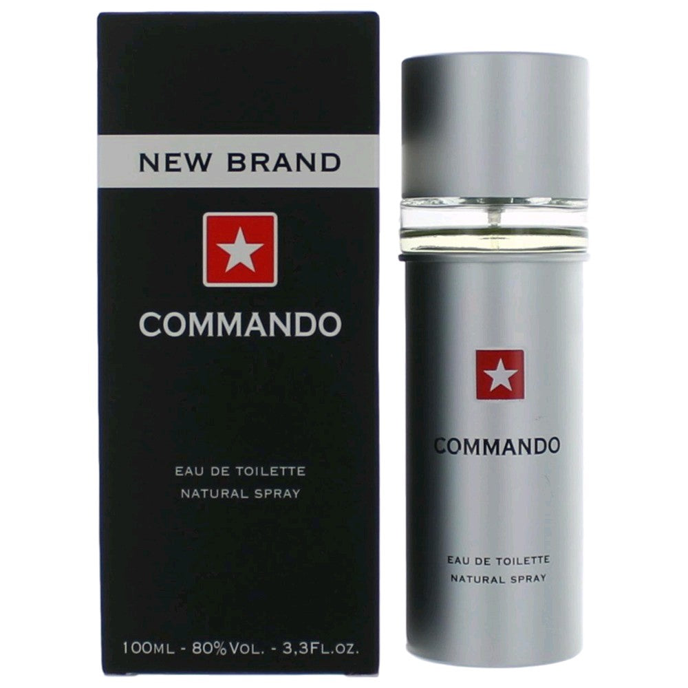 New Brand Commando Eau de Toilette Spray for Men 3.3 Fl Oz