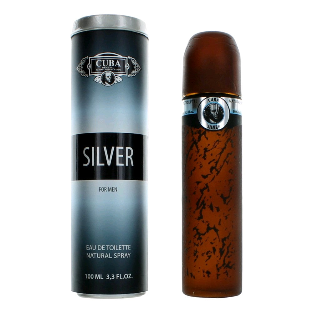 Cuba Cuba Silver Eau de Toilette Spray for Men 3.4 Fl Oz