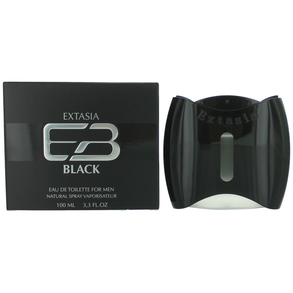 New Brand Extasia Black Eau de Toilette Spray for Men 3.3 Fl Oz