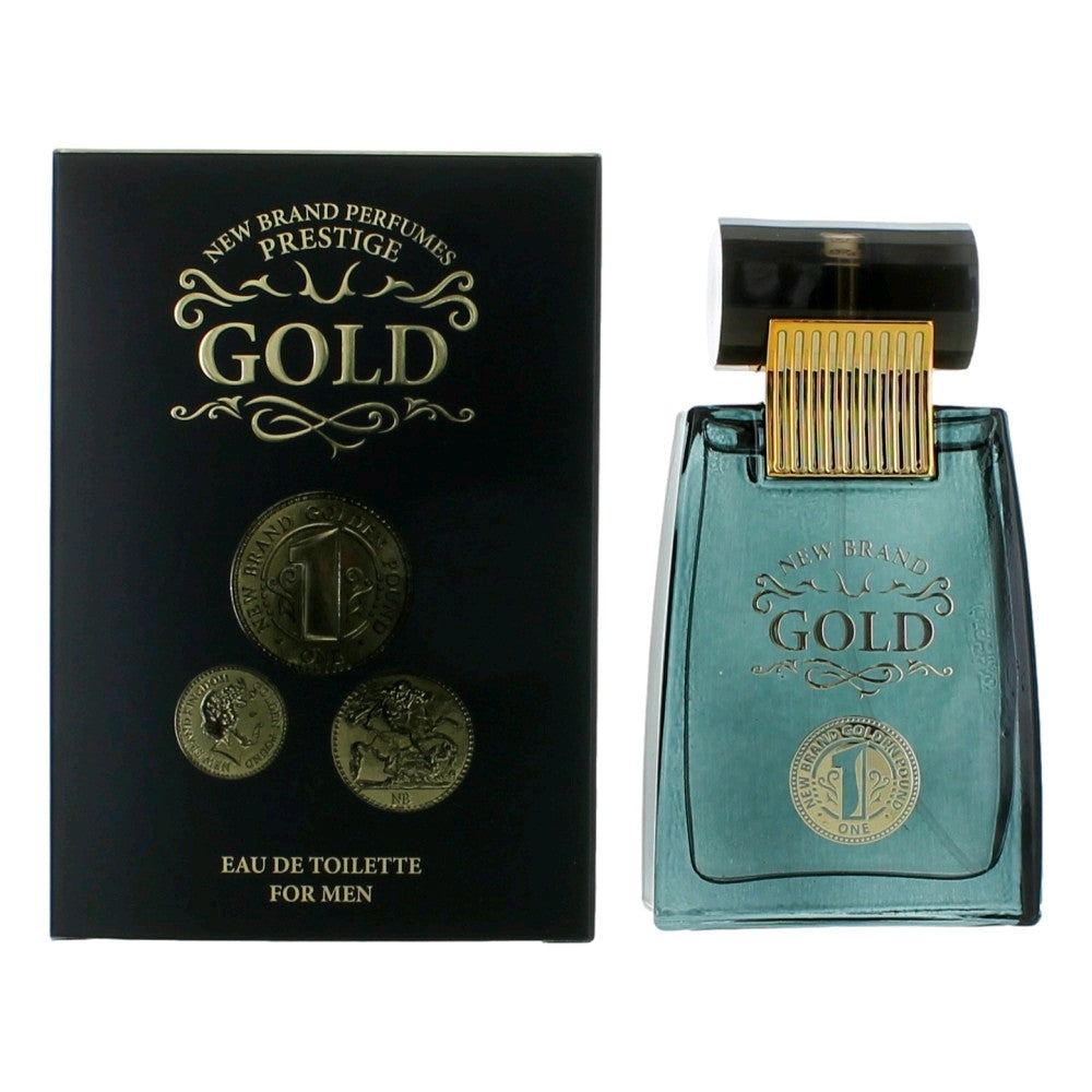 New Brand Gold Eau de Toilette Spray for Men 3.3 Fl Oz