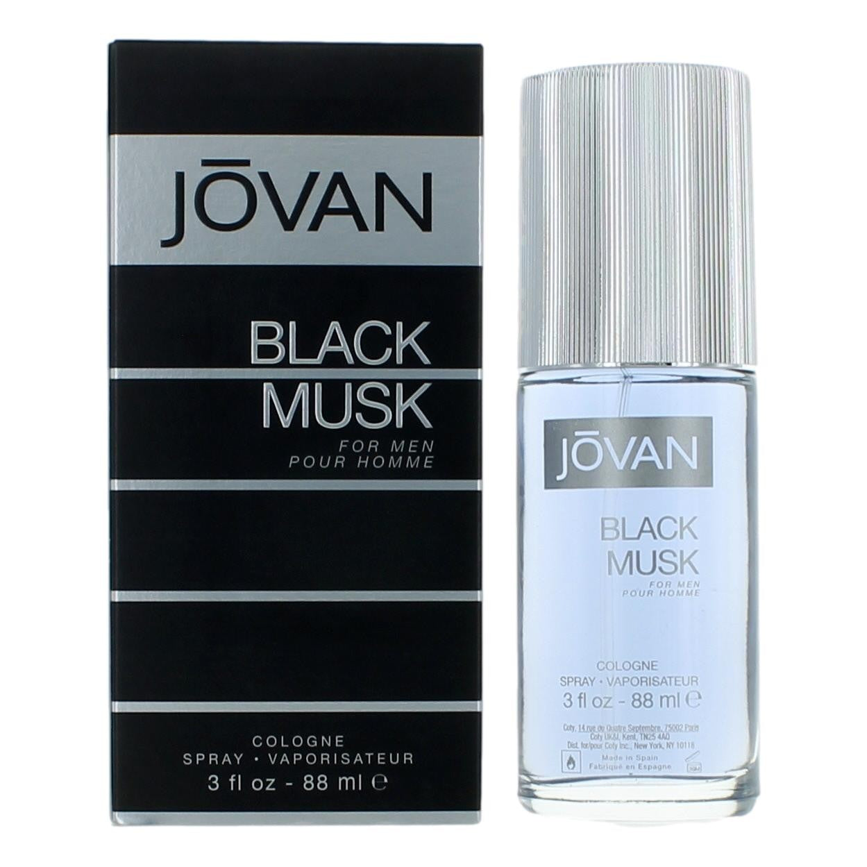 Coty Jovan Black Musk Eau de Cologne Spray for Men 3 Fl Oz