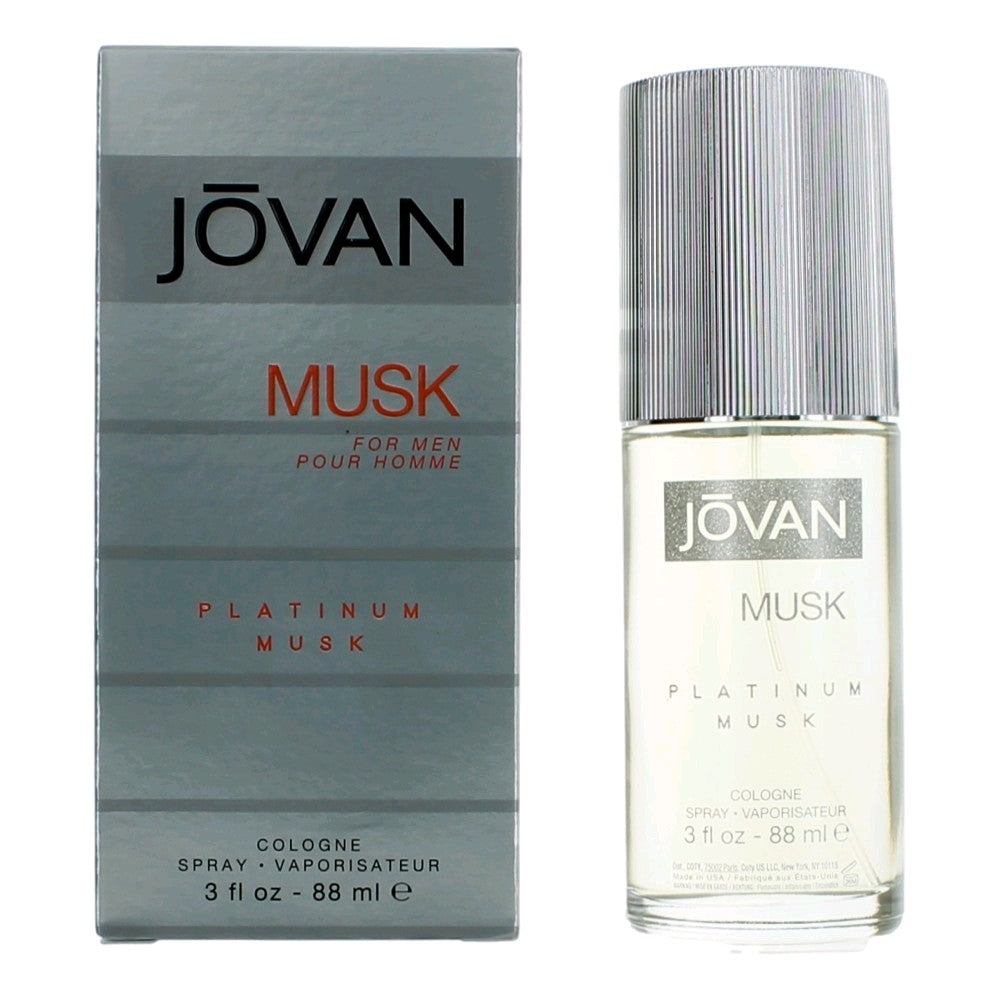 Coty Jovan Platinum Musk Eau de Cologne Spray for Men 3 Fl Oz