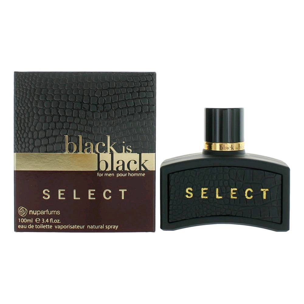 nuparfums Black is Black Select Eau de Toilette Spray for Men 3.4 Fl Oz