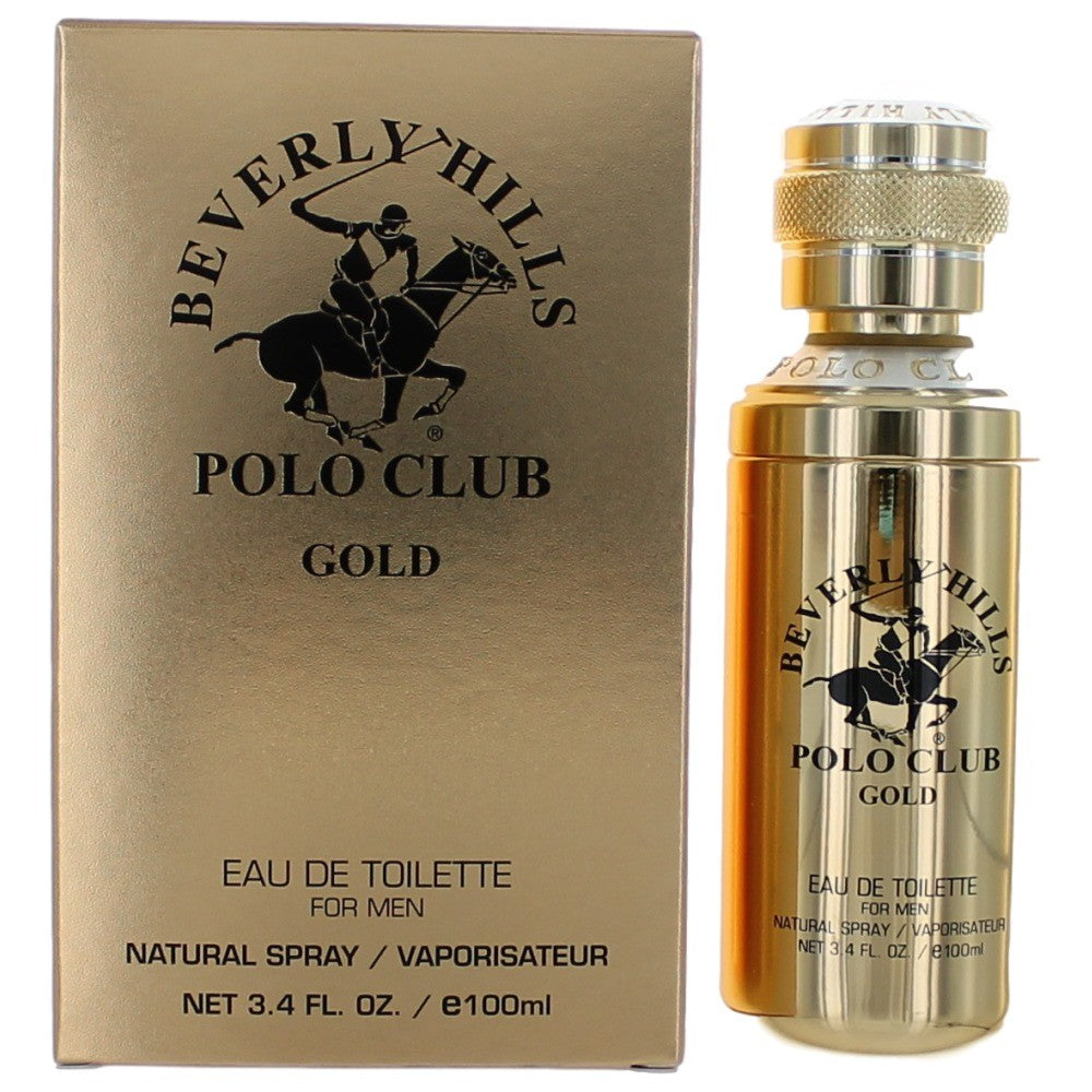 Beverly Hills Polo Club BHPC Gold Eau de Toilette Spray for Men 3.4 Fl Oz