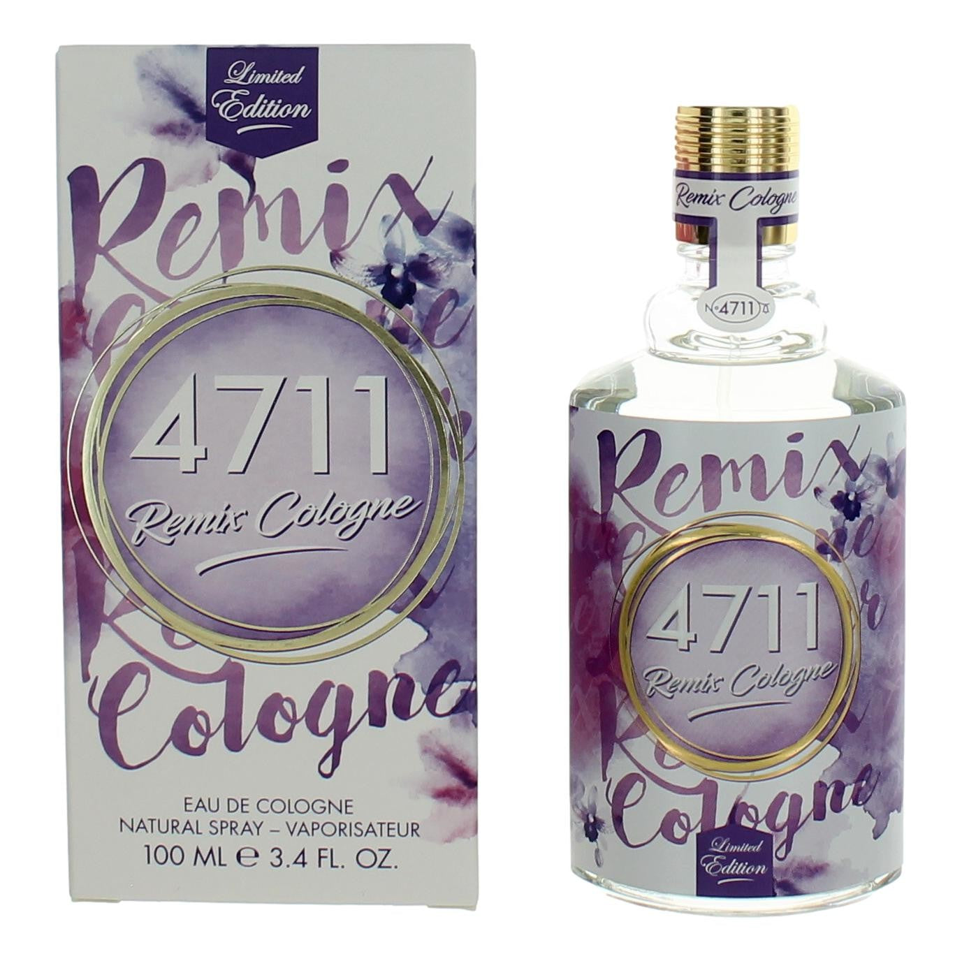 Muelhens 4711 Remix Cologne Lavender Eau de Cologne Spray for Unisex 3.4 Fl Oz