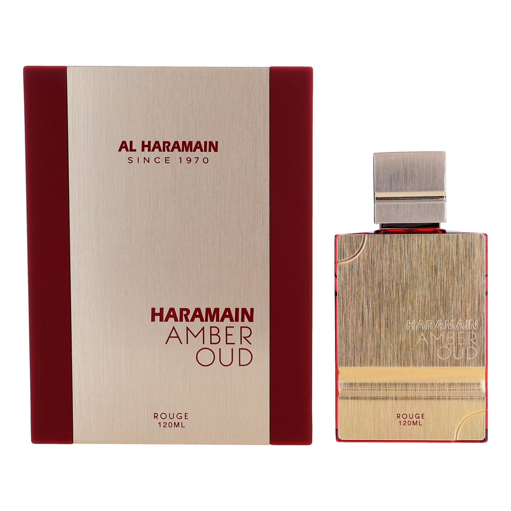 Al Haramain Amber Oud Rouge Eau de Parfum Spray for Unisex 4 Fl Oz