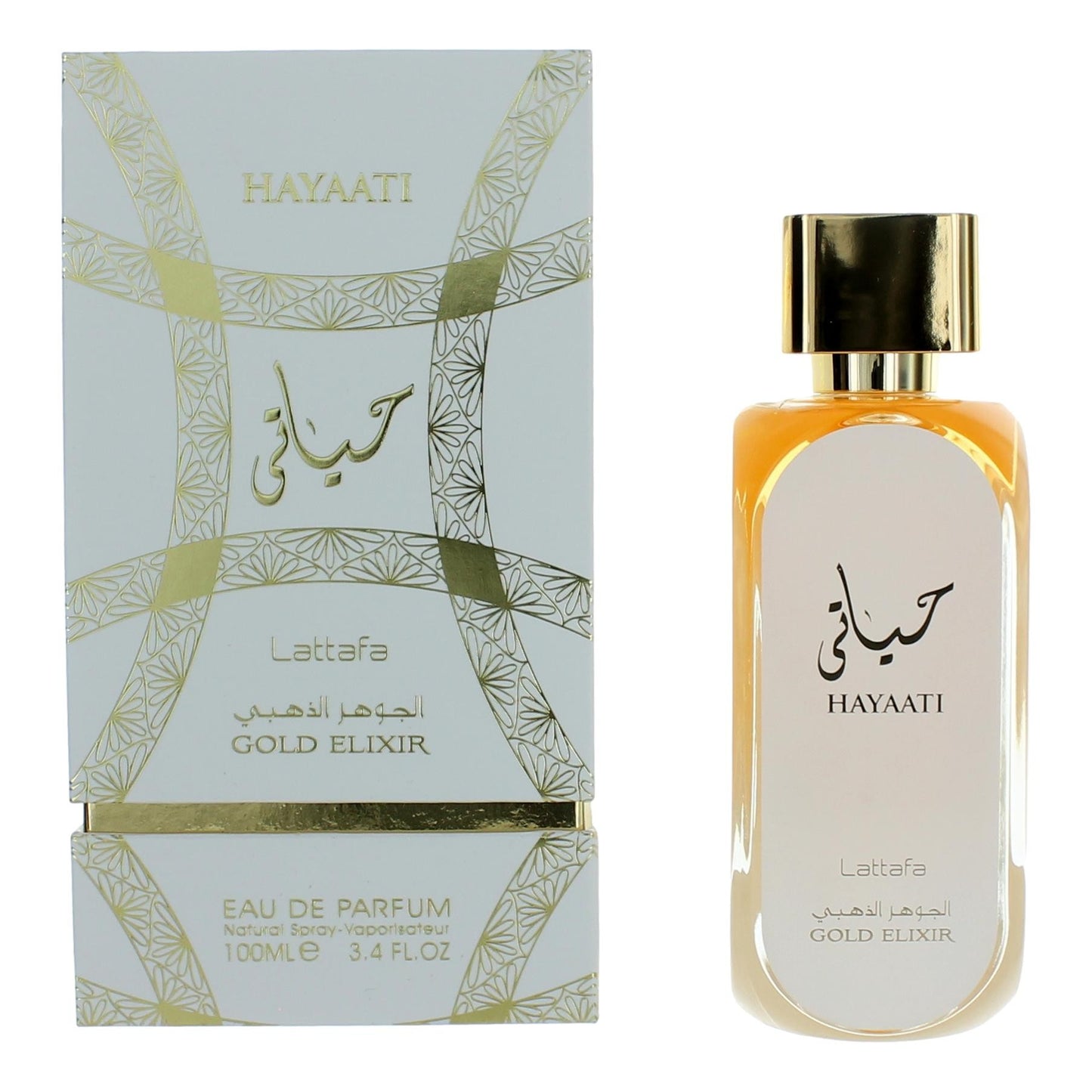 Lattafa Hayaati Gold Elixir Eau de Parfum Spray for Unisex 3.4 Fl Oz