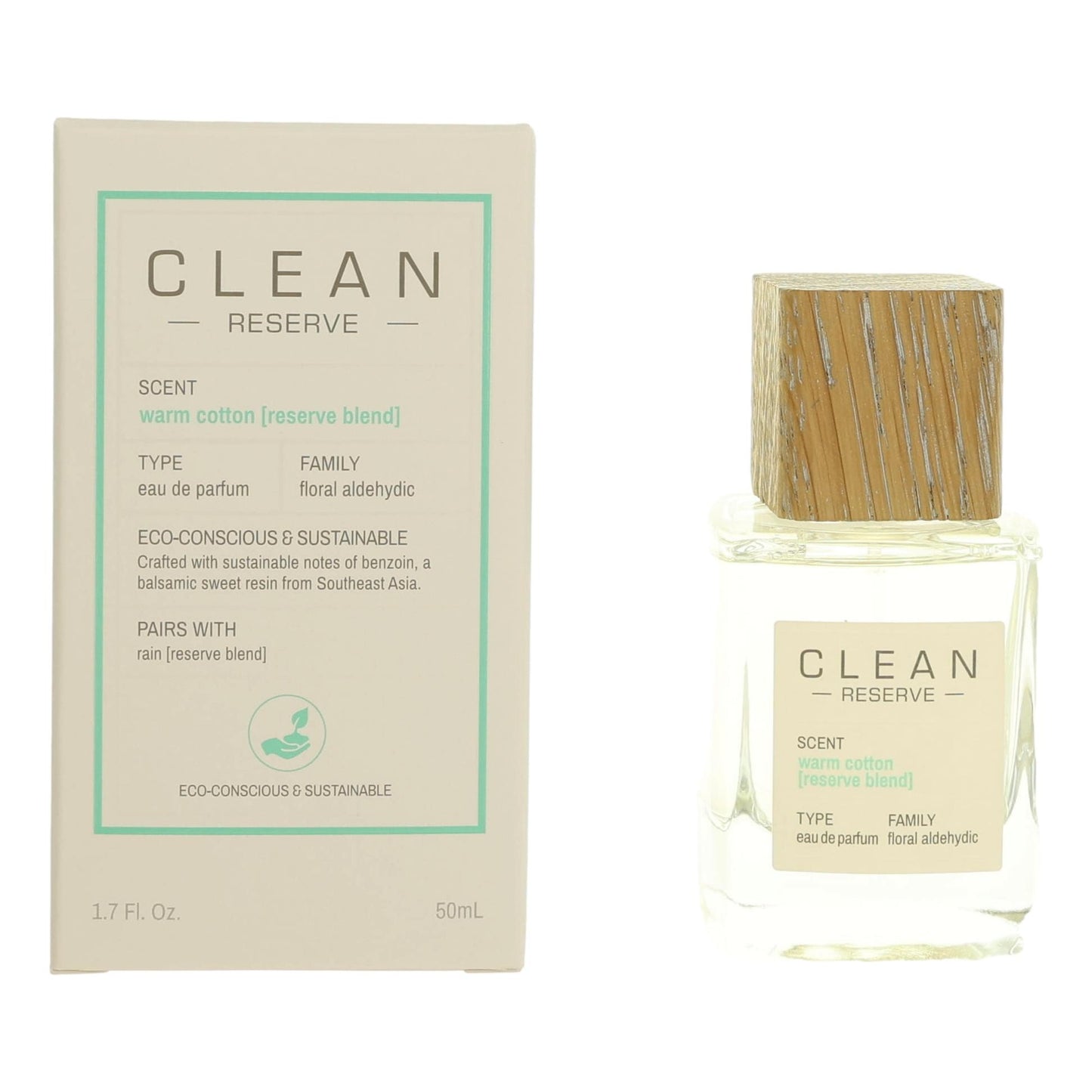 Clean Beauty Clean Reserve Warm Cotton Eau de Parfum Spray for Unisex 1.7 Fl Oz