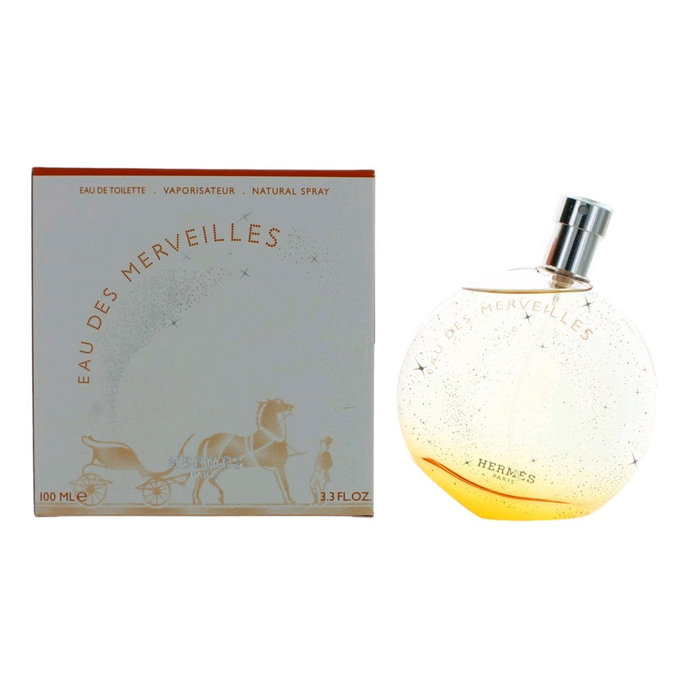 Hermes Eau Des Merveilles Eau de Toilette Spray for Women 3.3 Fl Oz